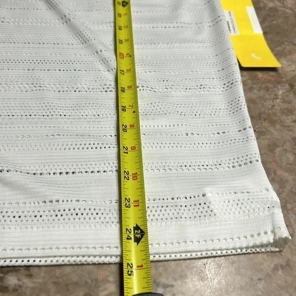 LOLE vtg oversize white sheer eyelet t shirt,silver trim,PTP 20” ,raglan,XS,S,M - Picture 14 of 15